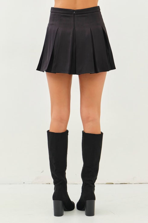 DOUBLE BELT SIILVER MINI SKIRT
